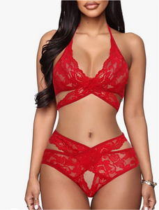 Wrap It Up 2 Piece Lingerie- Red