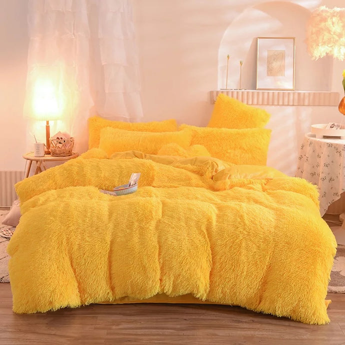 5 Piece Plush Bedding- Yellow