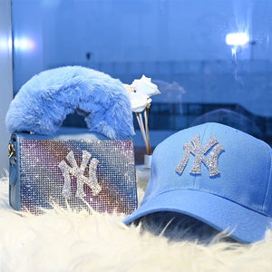 NY Baby Blue Hat & Purse set