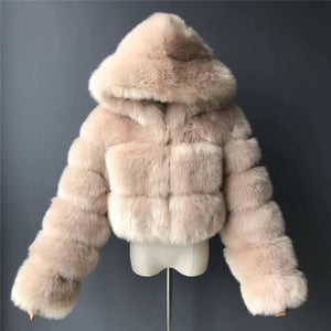 Puffy Fur Coat- Cream